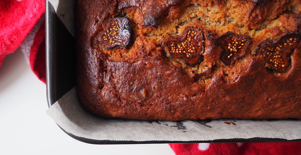 Fig, banana and walnut loaf