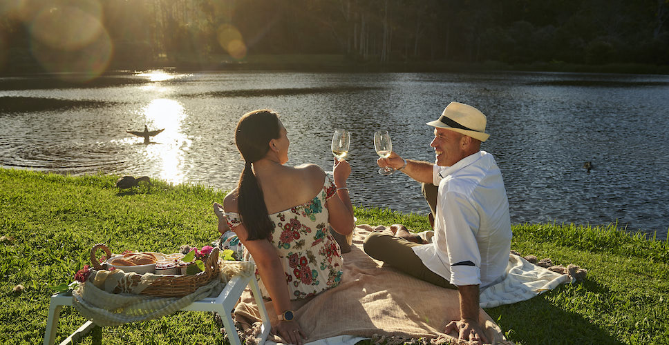 Valentines Day picnic by the lake